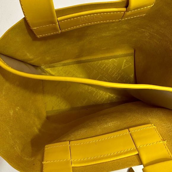 Furla Divide It Yellow Leather Mini Tote in Limoncello - Picture 9 of 13